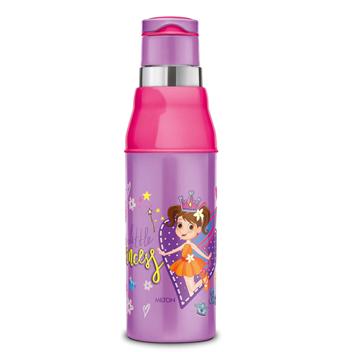  Milton Kool Steelight 600 Inner Steel Water Bottle for Kids, 520 ml, Purple