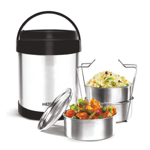 Milton Thermosteel Royal Insulated 3 Set Tiffin Box, 300 Ml Each 