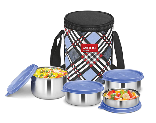 Milton Smart Meal Lunch Box, Set of 4, Blue