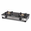 Usha Ebony Neo GS 2003 SS Thicker Glass Top 2 Burner Gas Stove (Black)