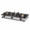 Usha Ebony Neo GS 3003 SS Thicker Strong Glass Top 3 Burner Gas Stove (Black)