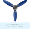 Usha Bloom Magnolia 1250 mm 3 Blade Ceiling Fan  (Blue,Grey, Pack of 1)