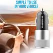 Ambrane ACC 74 M 2.4A Dual Port Car Charger for All Smartphones + Free Micro USB Cable (Black & Silver)