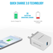 Ambrane AQC-56 Quick Charge 3.0A Fast Wall Charger + Free Micro USB Cable - (White & Grey)