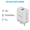 Ambrane AQC-56 Quick Charge 3.0A Fast Wall Charger + Free Micro USB Cable - (White & Grey)