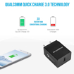 Ambrane AQC-56 3A Qualcomm Quick Charge 3.0 Mobile Charger + Free Micro USB Cable (Black)