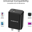 Ambrane AWC- 65 10.5 W 2.1 A Mobile Charger with Detachable Cable  (Black, Cable Included)