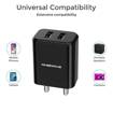 Ambrane AWC- 74 15.5 W 3.1 A Multiport Mobile Charger with Detachable Cable  (Black)