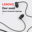 Lenovo HF130 Wired in Ear Earphone with Deep Base,10mm Dynamic Drivers,3.5mm Headphone with Mic Volume Control - (Black)
