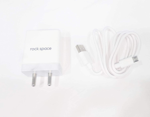 Rock Space T9 3.4 Amp (Dual Port Travel Charger for Mobile Phone or Tablet, Cable Included for Android Phones (Micro-USB) Only