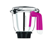 Bajaj Hexagrind 600-Watt Mixer Grinder with 3 Jars (White and Pink) की तस्वीर