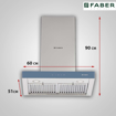 Faber 60 Cm 3 Way Silent Suction Chimney Stilux 3D T2S2 TC LTW 60