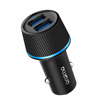 Oraimo Highway Pro 22.5w QC3.0 PE2.0 dual USB ports fast charging car charger Black