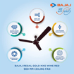 Bajaj Regal Gold NXG 900 mm 3 Blade Ceiling Fan Wine Red