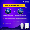 Bajaj Verre Instant 3 Litre 3KW Vertical Water Heater White Blue