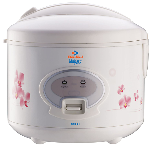 Bajaj Majesty New RCX21 deluxe Electric Rice Cooker with Steaming Feature 1.8 L White