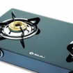 Bajaj GP6 2 Burner Stainless Steel Glass Gas Stove Black ISI Certified