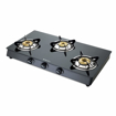 Bajaj GP6 3 Burner Stainless Steel Glass Gas Stove Black  ISI Certified