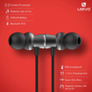 Picture of Leevo Rock On Wireless Collar Clip Neckband Earphones with a Hands Free mic Chrome Black