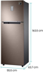 Picture of SAMSUNG 275 L Frost Free Double Door 2 Star Refrigerator  Luxe Brown RT30T3422DX HL