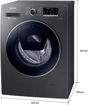 Picture of Samsung 9.0 Kg Inverter Fully Automatic Front Loading Washing Machine WW91K54E0UX TL Silver Hygiene Steam