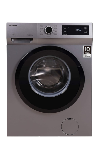 Picture of TOSHIBA 7.5 kg COLOR ALIVE Drum Clean Technology 15 Minute Quick Wash Fully Automatic Front Load with In built Heater Silver TW BJ85S2 IND