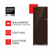 TOSHIBA 325 L Frost Free Double Door 2 Star Refrigerator  Brown Glass GR AG36IN XB की तस्वीर
