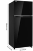 Picture of TOSHIBA 541 L Frost Free Double Door 2 Star Refrigerator Black Glass GR AG55IN XK