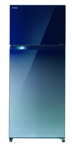 TOSHIBA 541 L Frost Free Double Door 2 Star Refrigerator  Gradation Blue Glass GR AG55IN GG की तस्वीर