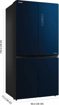 Picture of TOSHIBA 650 L Frost Free French Door Bottom Mount Convertible Refrigerator  Blue Glass GR RF646WE PGI 24