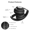 Picture of Ambrane WH 83 Bluetooth Headset  Black On the Ear