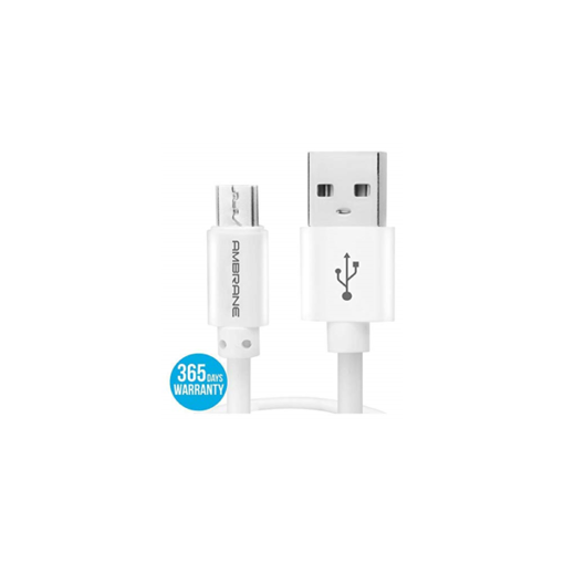 Picture of Ambrane ACM 20 2 m Micro USB Cable  Compatible with Tablets Mobiles White One Cable
