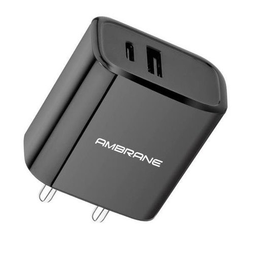 Picture of Ambrane ACP 29 36 W 3 A Multiport Mobile Charger with Detachable Cable  Black