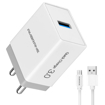 Ambrane AQC 56 3.0 Quick Charge 18 W 3 A Mobile Charger with Detachable Cable  White Cable  Included की तस्वीर