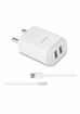 Picture of Ambrane AWC 29 2.4 A Multiport Mobile Charger with Detachable Cable  White