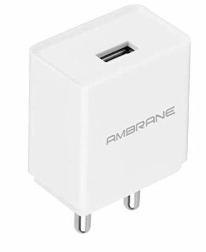 Picture of Ambrane AWC 47 2.1 A Mobile Charger with Detachable Cable  White