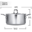 Milton Triply Stainless Steel Casserole with Lid Cook and Serve Casserole  8300 ml की तस्वीर