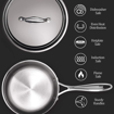 Picture of Milton Pro Cook Triply Stainless Steel Sauce Pan with Lid 16 cm  1.4 Litre