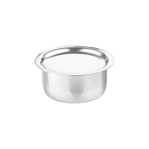 MILTON Pro Cook Triply Stainless Steel Tope With Lid Tope with Lid 1.1 L capacity 14 cm diameter Stainless Steel Induction Bottom की तस्वीर