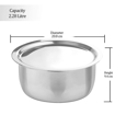 Picture of MILTON Pro Cook Triply Stainless Steel Tope With Lid Tope with Lid 2.28 L capacity 18 cm diameter Stainless Steel Induction Bottom