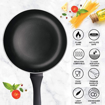 Picture of MILTON Pro Cook Black Pearl Induction Fry Pan 22 cm Fry Pan 22 cm diameter 1.4 L capacity  Aluminium Non stick Induction Bottom