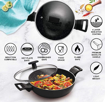 MILTON Pro Cook Kadhai With Lid Kadhai 26 cm diameter with Lid 3.4 L capacity  Aluminium Non stick Induction Bottom की तस्वीर