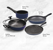 Picture of TREO Present la culinaire granito induction base kitchen set of 4 pcs  blue