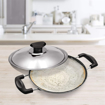 TREO Non Induction Appachatty With Lid Flat Pan 21 cm diameter with Lid 0.8 L capacity  Aluminium Non stick  Induction Bottom की तस्वीर