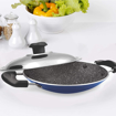 Picture of TREO Non Induction Appachatty With Lid Flat Pan 21 cm diameter with Lid 0.8 L capacity  Aluminium Non stick  Induction Bottom
