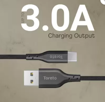 Picture of Toreto TOR 885 TOR Cord Trenza 1 m USB Type C Cable  Compatible with All USB Type C Supported Devices Black One Cable