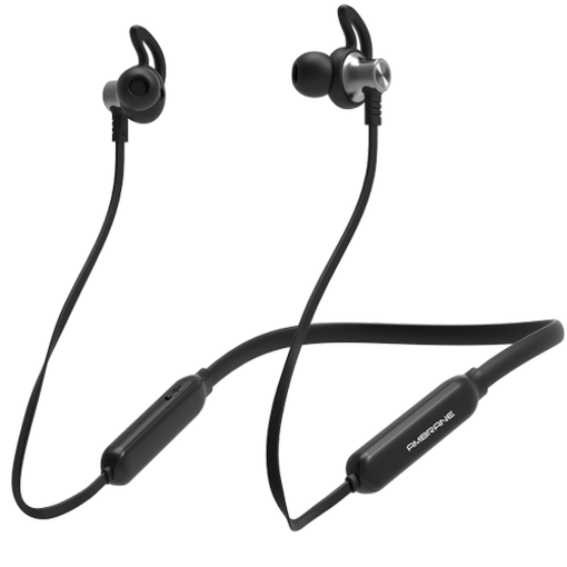 Picture of Ambrane ANB 83 Pro Wireless Bluetooth Earphones with Hi fi Stereo Sound Magnetic Clasps and Lightweight Design Black