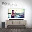 Picture of PHILIPS HTL8162  94 with HDMI Arc 160 W Bluetooth Soundbar  Black 2.1 Channel
