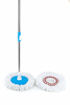 Picture of Signoraware Stainless Steel Spin Mop with 360 Degree Rotating PVC Magic Mop Set for Wet and Dry Floor Wall Blue 2 refills 1 ml