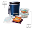 Picture of Signoraware Director Glass 3 Containers Lunch Box  960 ml